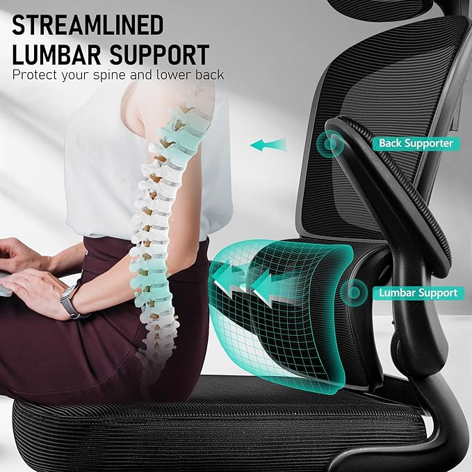 High Back Ergonomic Office Chair, Breathable Mesh Desk Chair - Image 3