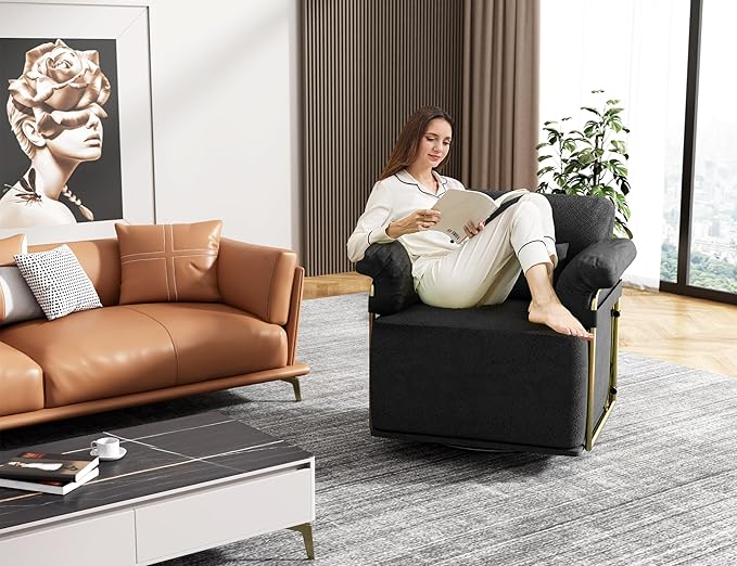 KEIKI Modern Comfy Swivel Accent Reading Chair - Image 5
