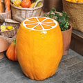 18" Orange Shaped Fruit-Inspired Side Table Orange Statue Indoor Outdoor Accent by ARSTRIA