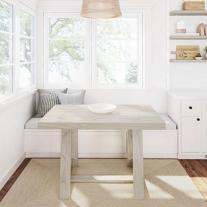 Plank+Beam 48 Inch Farmhouse Dining Table, Rustic Solid Wood Kitchen Table - Image 2