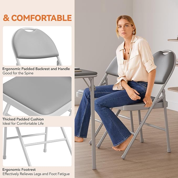 GarveeHome 4 Pack Folding Chairs - Image 4