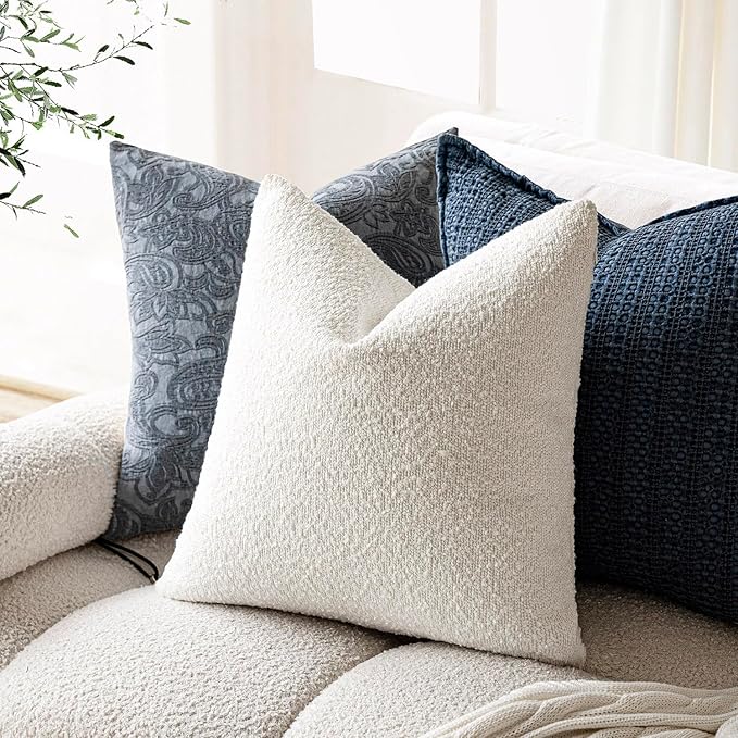 Foindtower Pack of 2, 20 x 20 Inch, Decorative Textured Boucle Throw Pillow - Image 5