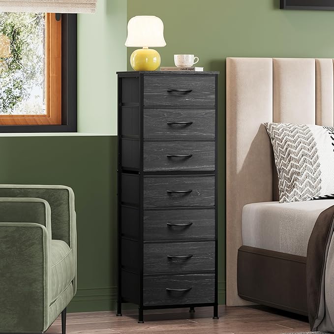 WLIVE Tall Dresser for Bedroom, 7 Drawer Dressers & Chests of Drawers, Fabric - Image 2