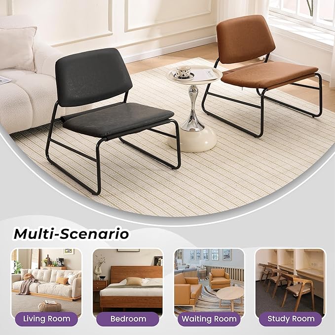 DAICO Modern Accent Chair Comfy Living Room Chair Armless Sling Accent Chairs - Image 7