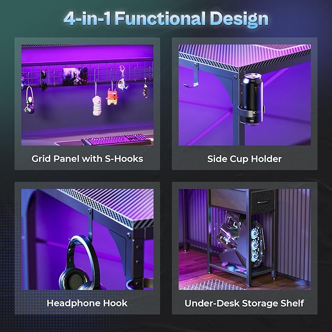 PRAISUN L Shaped Gaming Desk - Image 8