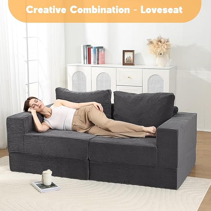 MeMoreCool Convertible Sofa Bed Foldable Boneless Couch, Folding Sleeper Chair - Image 8