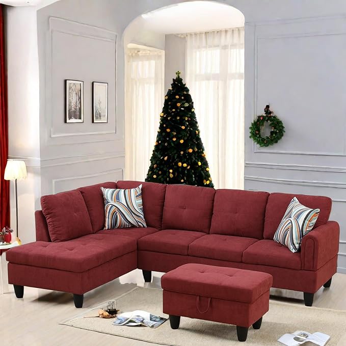 L Shaped Sectional Couch with Otttoman, Apartments - Image 5