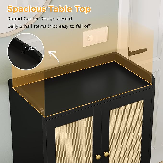 Rattan Shoe Cabinet Storage for Entryway, Shoe Cabinet - Image 6