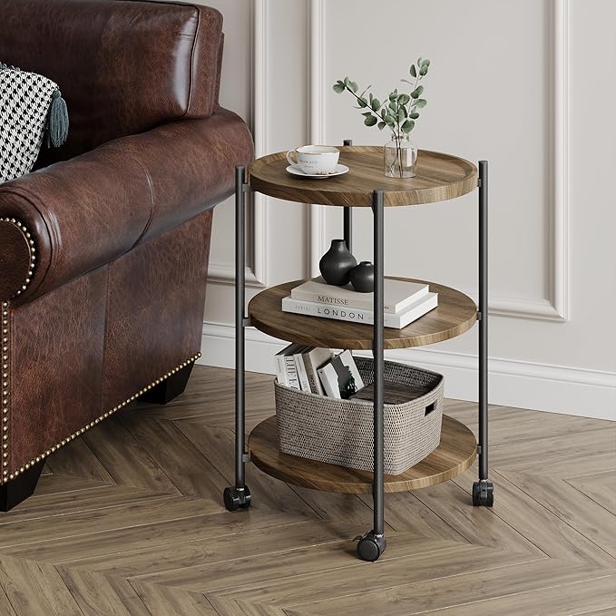 Side Table, 3-Tier Modern End Table - Image 8