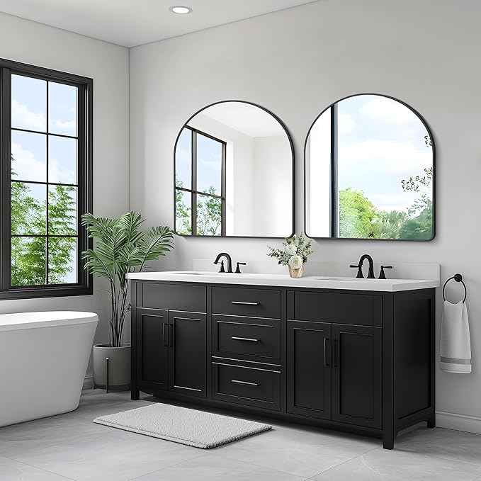 FORBATH Arched Mirror 36x40 Inch, Hanging or Leaning Against Wall - Image 5
