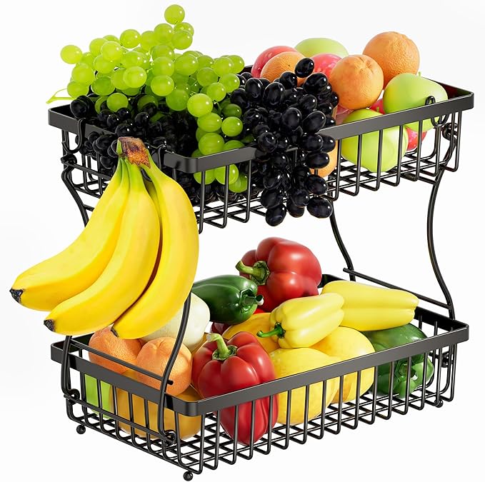 Fruit Basket, 2-Tier Fruit Bowl by Nbwxcwbs