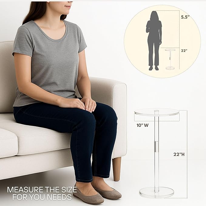 Acrylic Drink Table, Small Round Side Table - Image 6