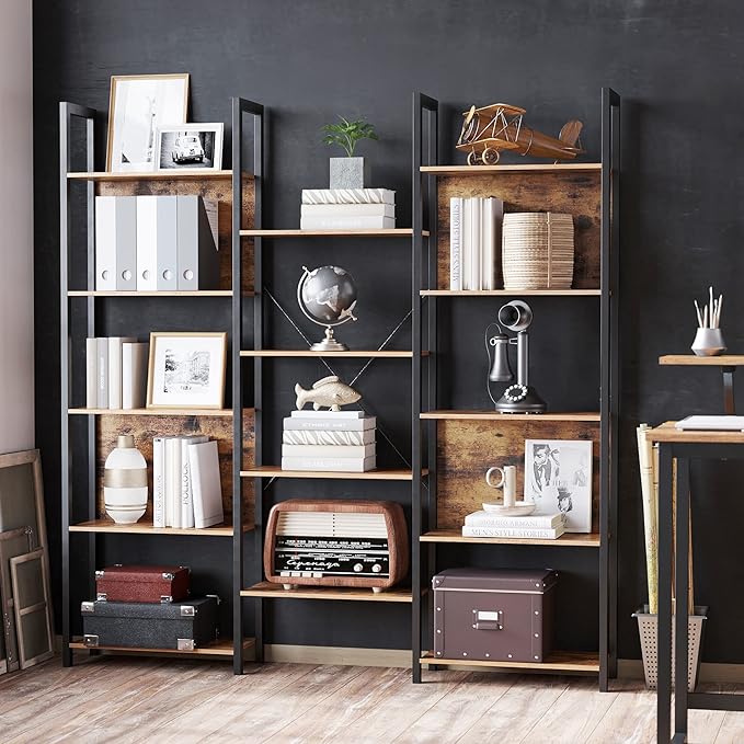 VASAGLE 5-Tier Bookcase with 14 Shelves, Book Shelf with Metal Frame, Bookshelf - Image 4
