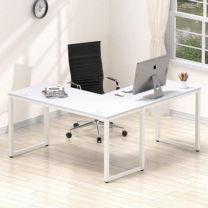 SHW 55 x 60 Inches Commercial-Grade L-Shape Corner Office Computer Desk - Image 2