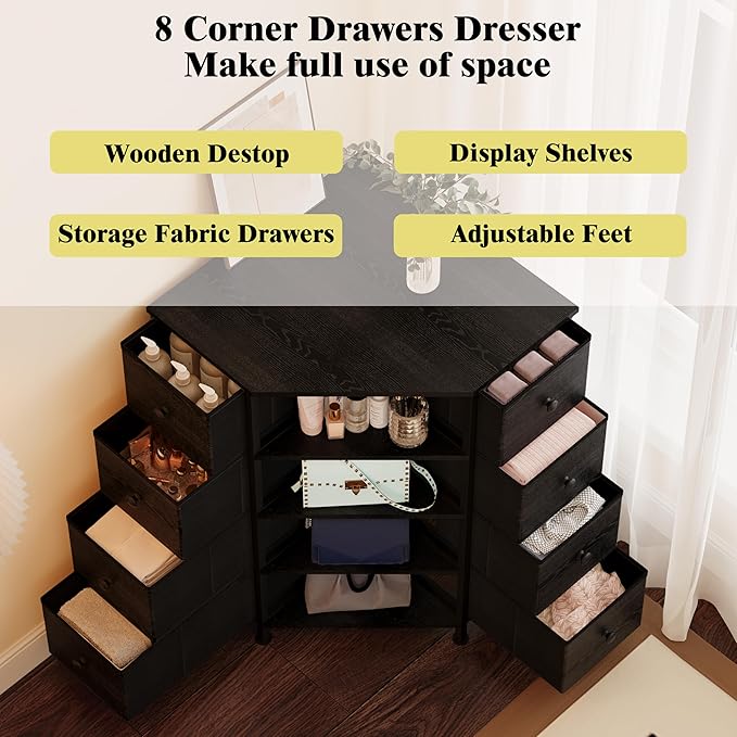 LUMTOK 8 Drawers Corner Dresser - Image 7