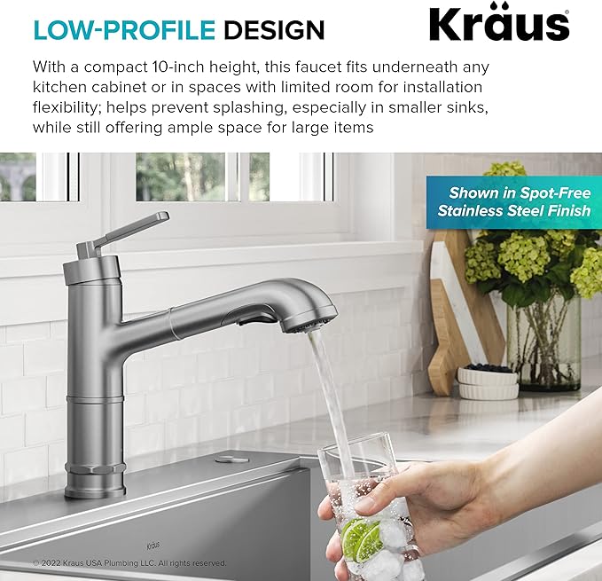 KRAUS Allyn Pull-Out Single Handle Kitchen Faucet in Matte Black, KPF-4103MB - Image 8