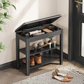 Shoe Rack Bench Seat Rubberwood 2-Tier Wooden Storage Bench 550lbs Compact by IUNVR