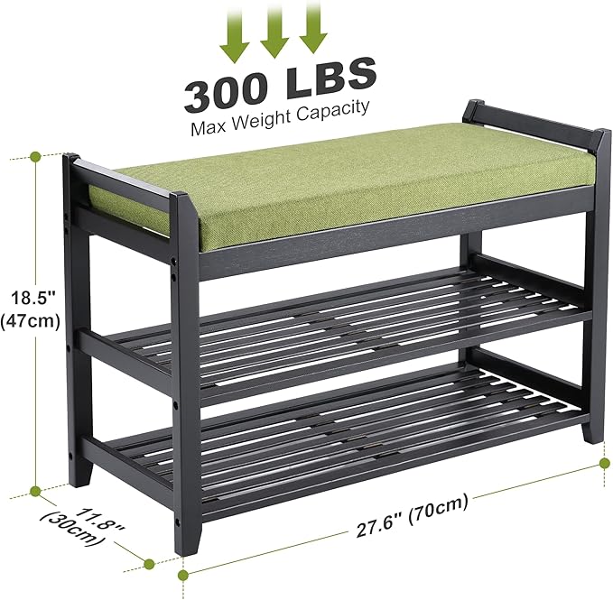 Shoe Rack Bench with Storage 27.6 in, Living Room - Image 3