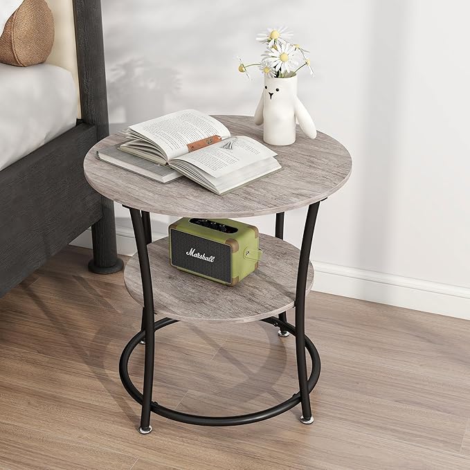 BOFENG Round Coffee Table Side Table, Round End Table by BOFENG