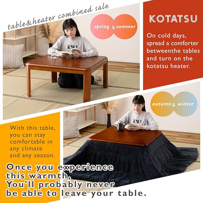 PaletteLife Japanese Heated Table- Wooden Chabudai Furniture - Image 5