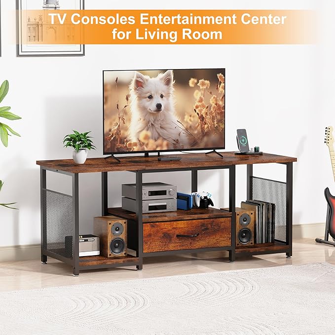 TV Stand with Drawers and Power Outlet - Image 6