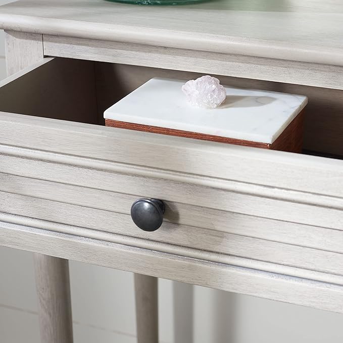 Safavieh Home Collection Tate Greige 2-Drawer Bottom Shelf Console Table - Image 4