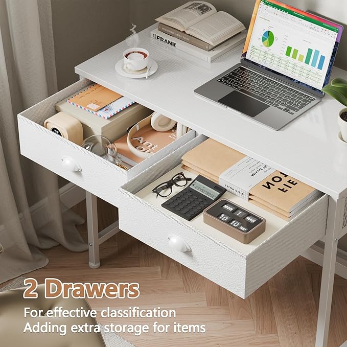 Furologee White Small Computer Desk - Image 4