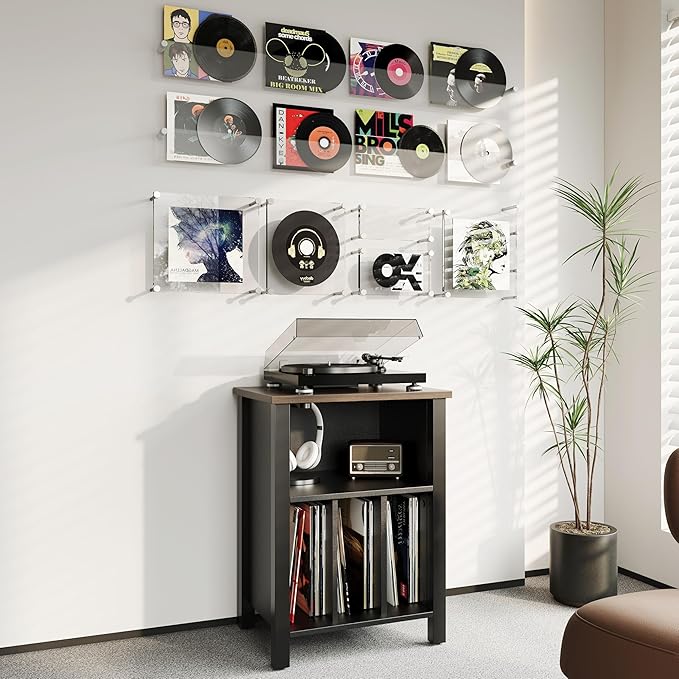LIDYUK Record Player Stand, Vinyl Record Storage Table End Table - Image 6