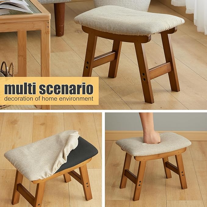 Foot Stool Ottoman Foot Rest Under Desk, Small Stool - Image 4