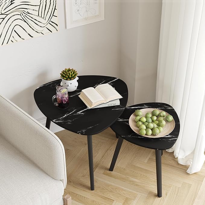 BAMEOS Bamboo Nesting Triangle End Table by BAMEOS