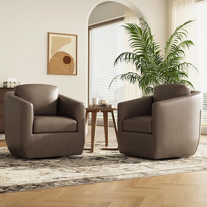 COLAMY 360° Swivel Accent Chair Set of 2 by COLAMYINC