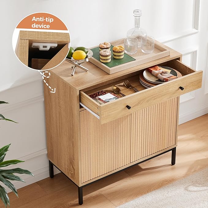Sideboard Buffet Cabinet with Drawer, Farmhouse Coffee Bar Station Table - Image 8