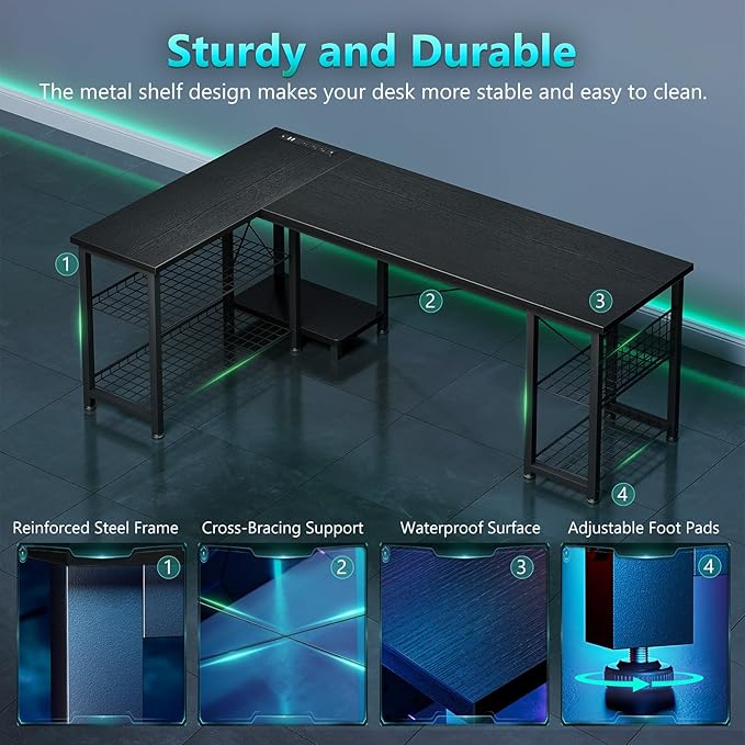 Casaottima 59 Inch L Shaped Gaming Desk - Image 7
