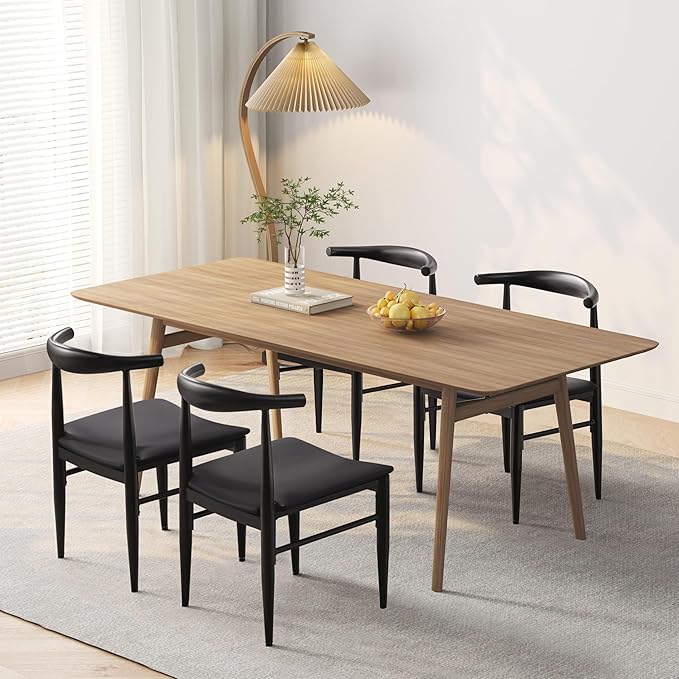 Yaheetech Dining Chairs Set of 4 Mid Century Modern Leather Dining Room Chairs - Image 2