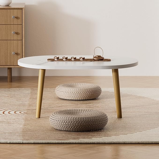 Small Coffee Table for Small Space, Low Table, Floor Table Desk for Sitting on - Image 8