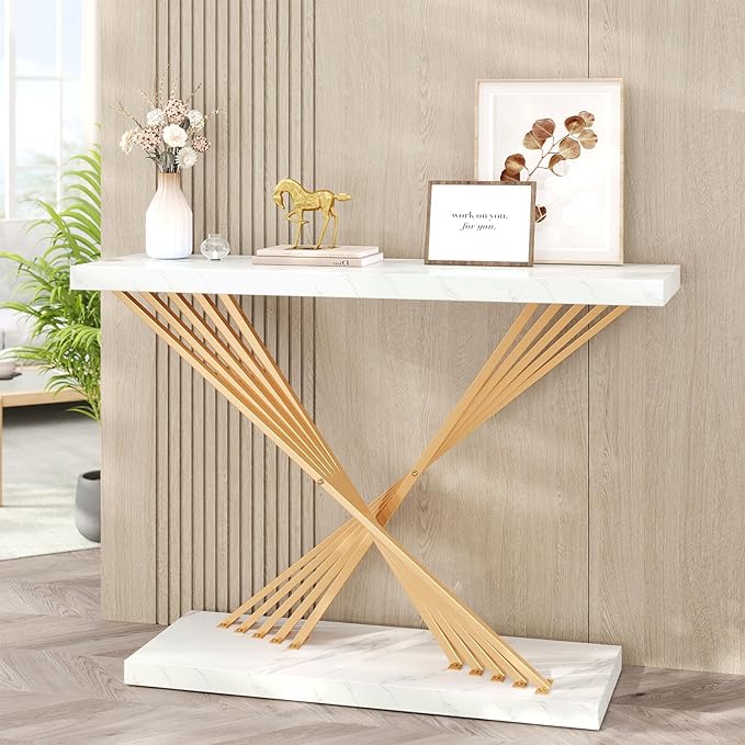 39.4 Inch Gold Console Table by UNIQUITE