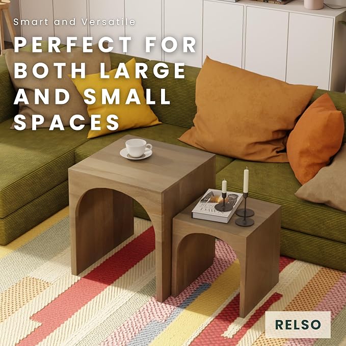 Relso Arch Duo Solid Mango Wood Nesting Tables - Image 6