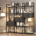 73.6" Tall Bookshelf with 3 Drawers and 16 Storage Shelves, Industrial Bookcase by Nosepen