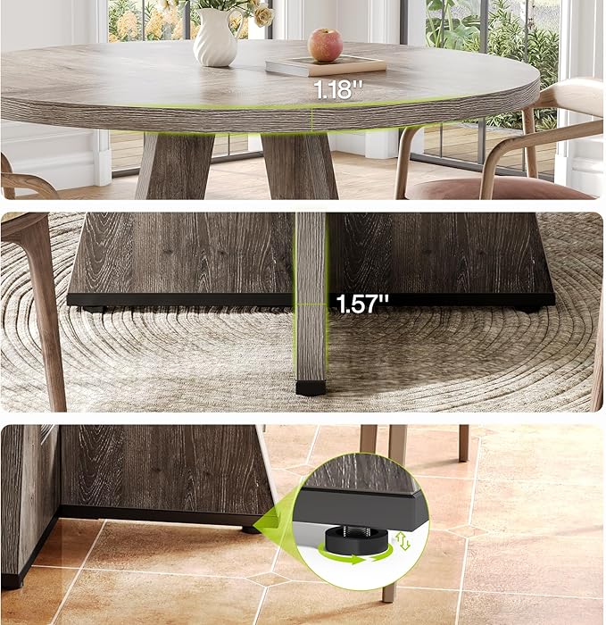 LITTLE TREE Round Dining Table for 4-6 People, 47 Inches Dining Room Table - Image 6