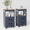 Tall Nightstand Set of 2 Side Table by ZYKZYKHOME