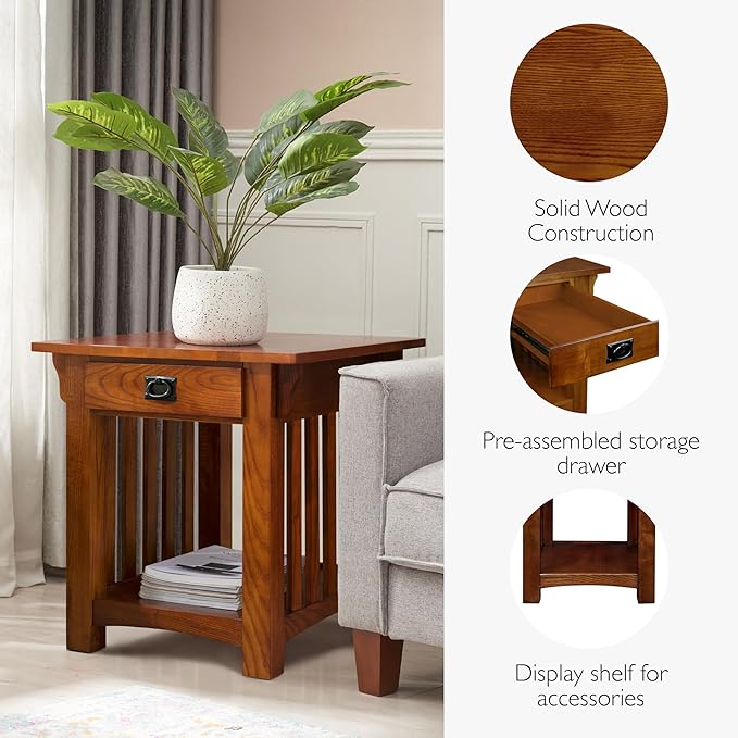Leick Home Mission Impeccable End Table, Solid Wood Accent Table - Image 5