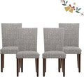 Parsons Dining Chairs Set of 4, Upholstered Nailhead Dining Room Kitchen Side by COLAMYINC