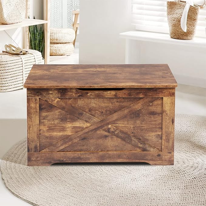 Storage Chest, Wooden Storage Bench, Entryway Shoes Bench - Image 8