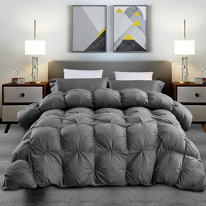 Luxurious Heavyweight Goose Down Feather Fiber Comforter Duvet Insert, - Image 3