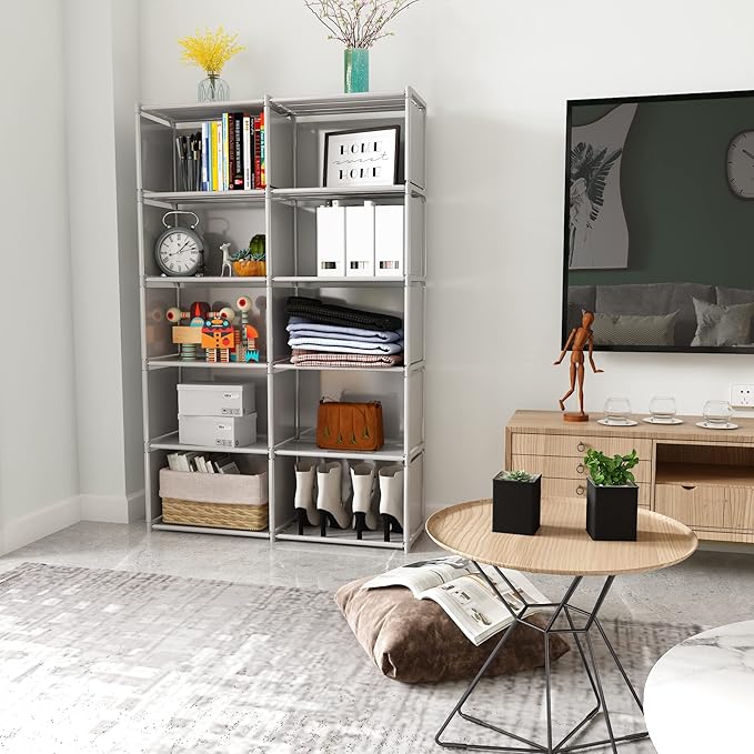 JIUYOTREE 6-Tiers Portable Bookshelf - Image 4