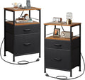 WLIVE Nightstands Set of 2, Night Stand Set 2 by WLIVE