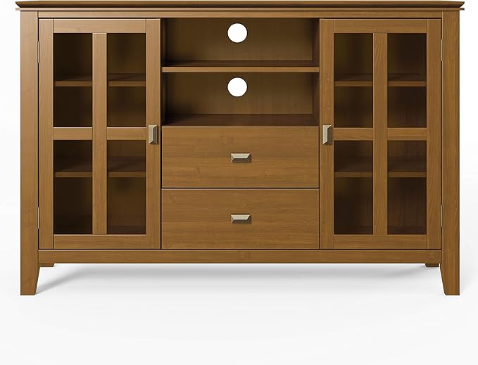 SIMPLIHOME Artisan SOLID WOOD 53 inch Wide Transitional TV Media Stand in Honey - Image 4