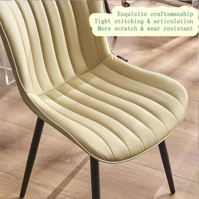 YOUNUOKE Mid-Century Modern Dining Chairs Set of 2, Armless Accent Chair - Image 7