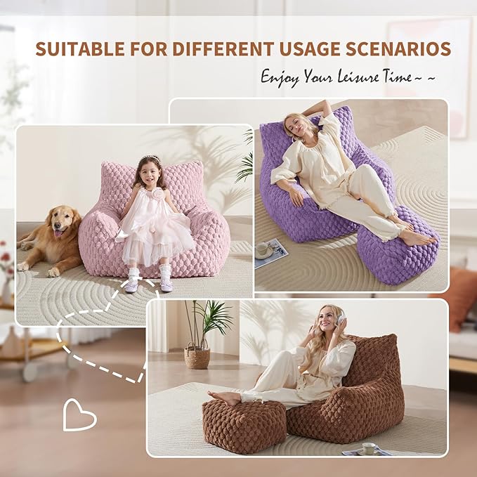 Bean Bag Chair with Ottoman - Image 5