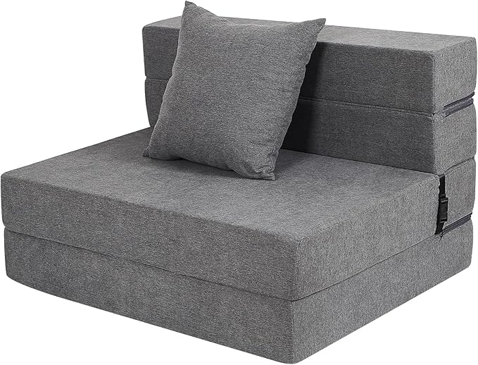 Futon Sofa Bed, High-Density Memory Foam Couch by LOVMOC